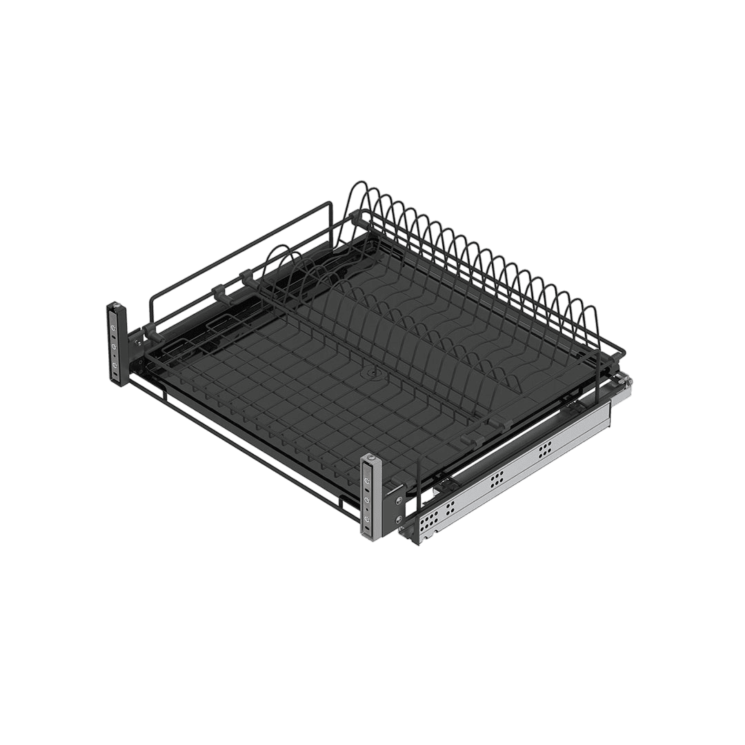 Tiroir porte-assiette et verre coulissant