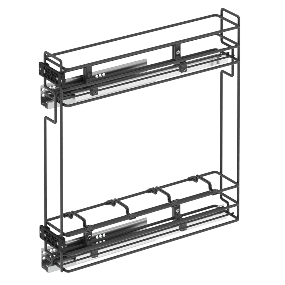 Porte-bouteille coulissante à fond bois,Gauche et droite 