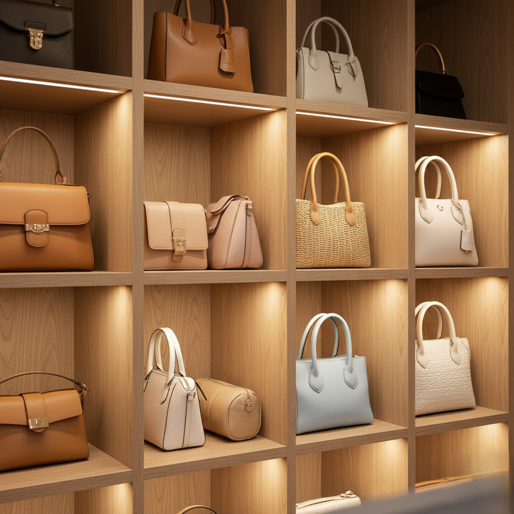 Rangement de Sacs et Accessoires Éclairé