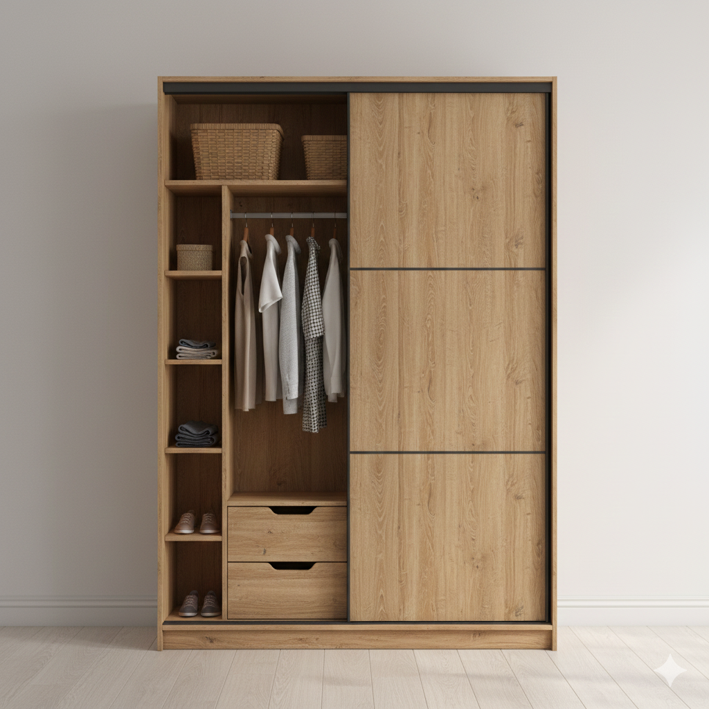 Placard Coulissant Moderne Chêne